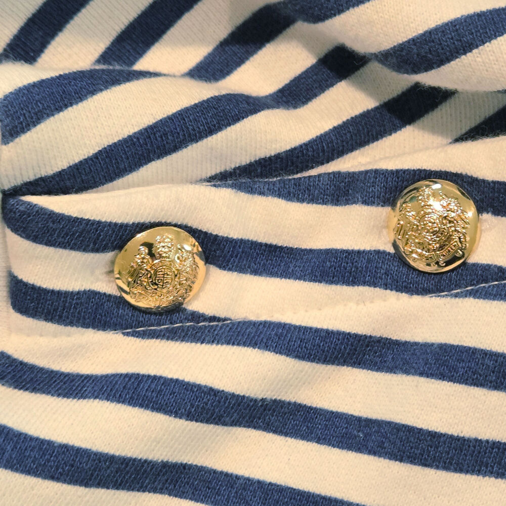 LRL Ralph Lauren Striped French Terry Top XL | Coastal Chic Nautical Boatneck - Picture 6 of 8